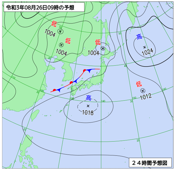 気象庁作成天気図