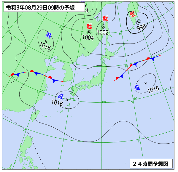 気象庁作成天気図