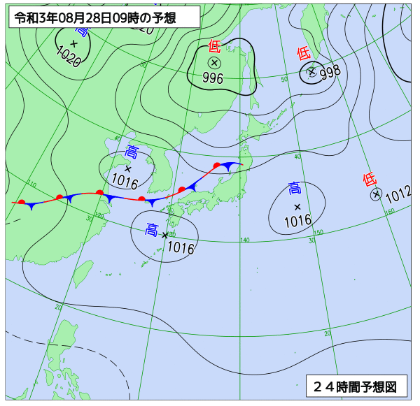 気象庁作成天気図