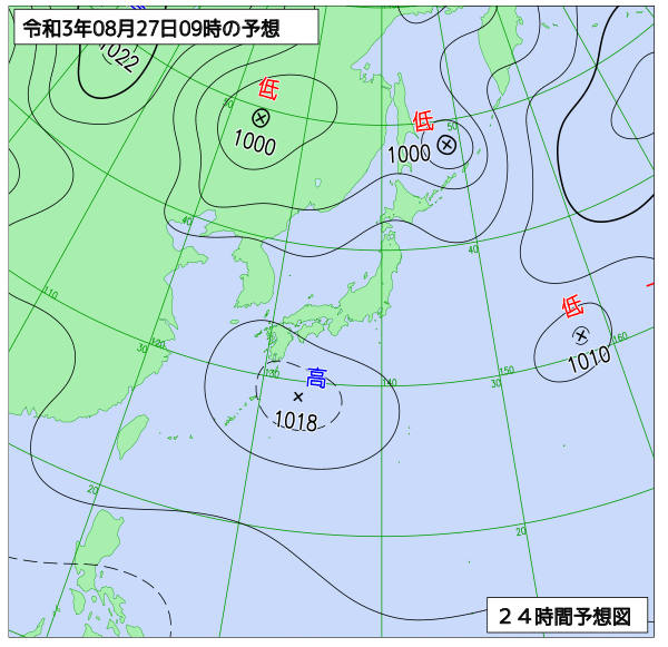 気象庁作成天気図