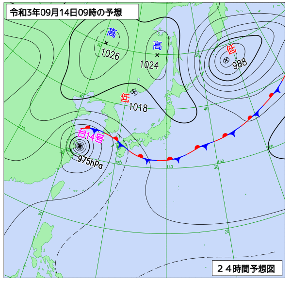 気象庁作成天気図