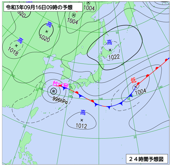 気象庁作成天気図