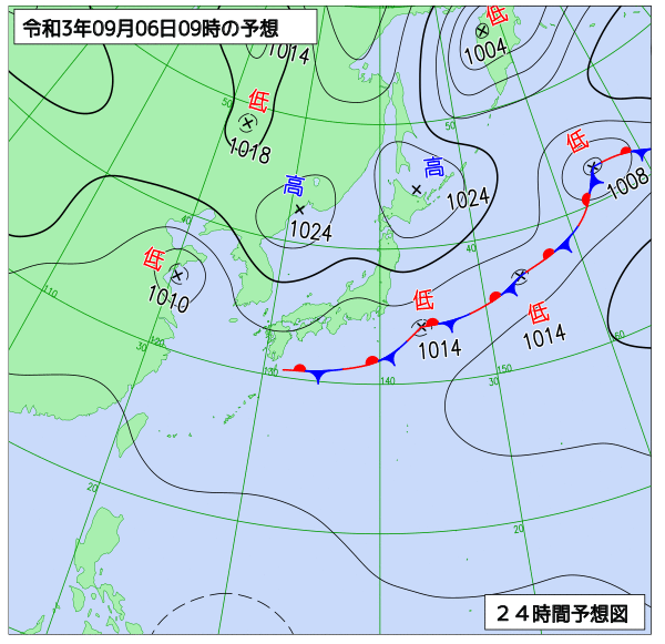 気象庁作成天気図