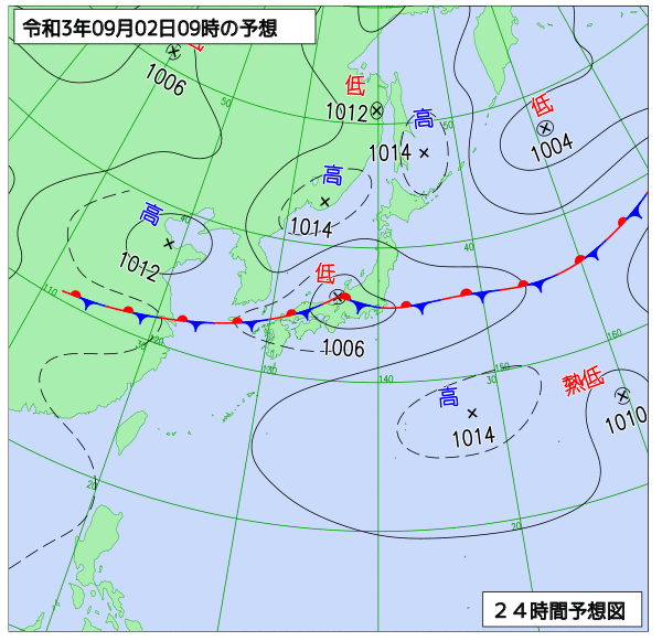 気象庁作成天気図