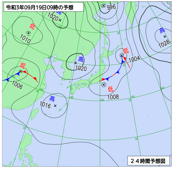 気象庁作成天気図