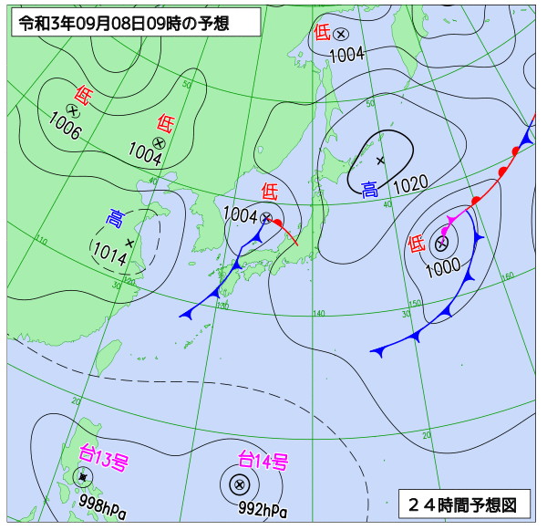 気象庁作成天気図