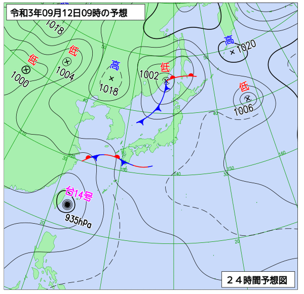 気象庁作成天気図