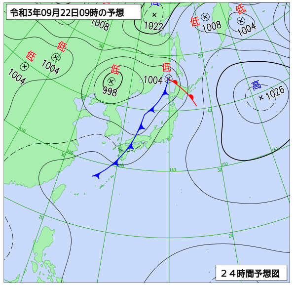 気象庁作成天気図