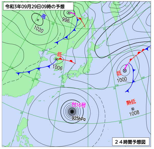 気象庁作成天気図