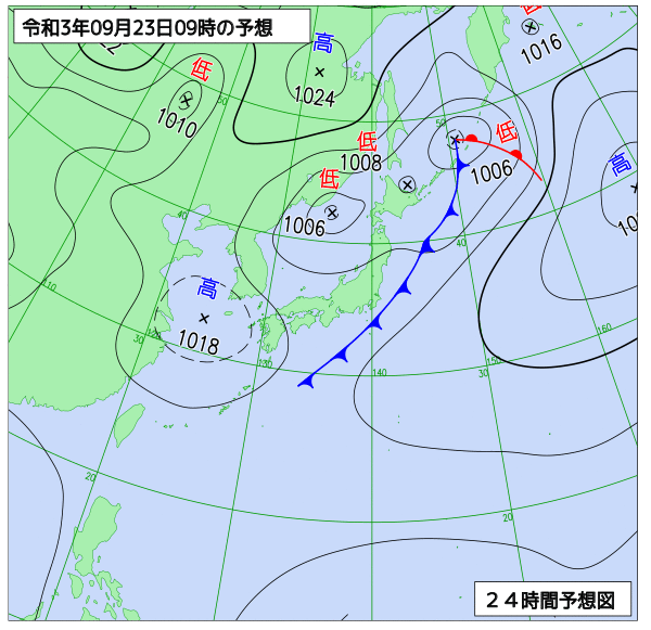 気象庁作成天気図