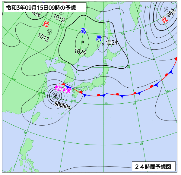 気象庁作成天気図