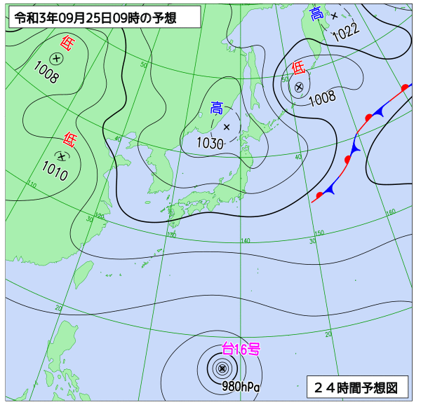 気象庁作成天気図