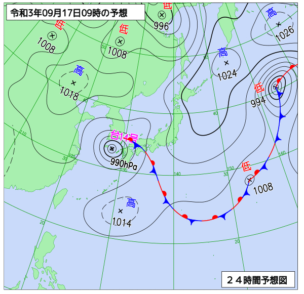 気象庁作成天気図