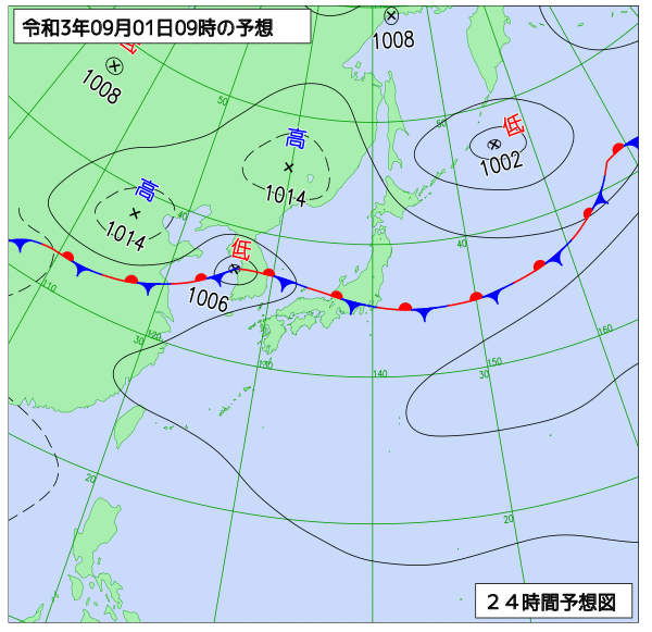 気象庁作成天気図