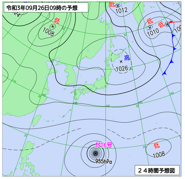 気象庁作成天気図