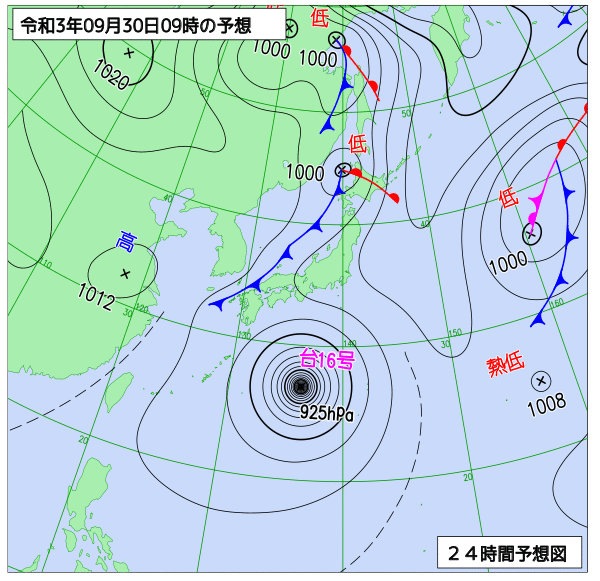 気象庁作成天気図