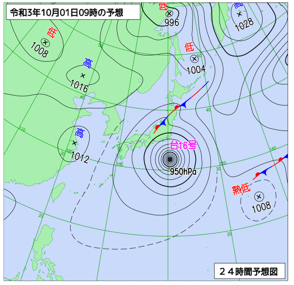 気象庁作成天気図