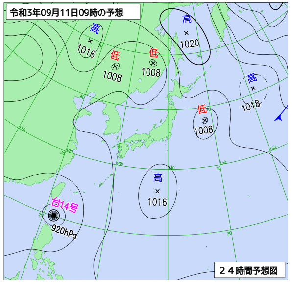 気象庁作成天気図