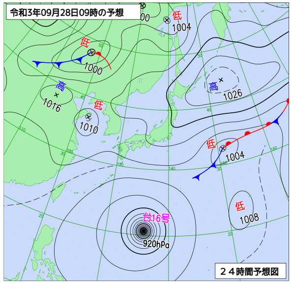 気象庁作成天気図