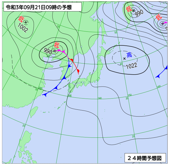 気象庁作成天気図