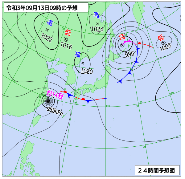 気象庁作成天気図