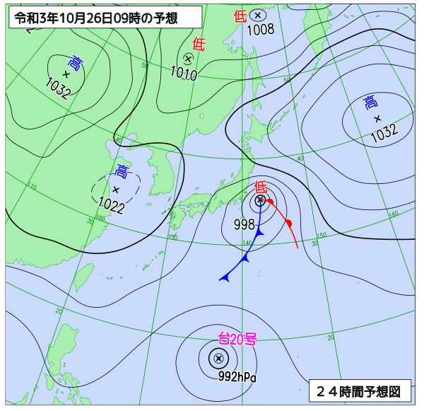 気象庁作成天気図