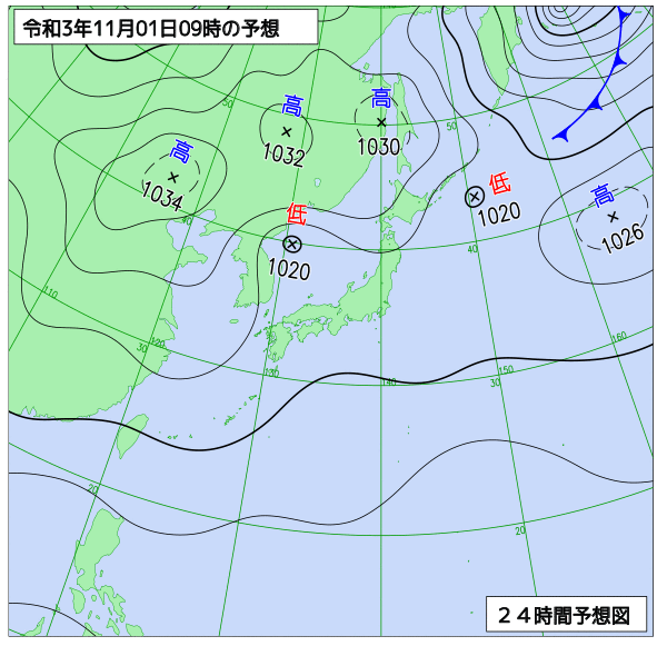 気象庁作成天気図