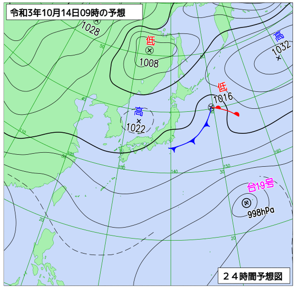 気象庁作成天気図