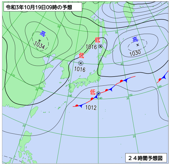 気象庁作成天気図