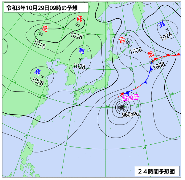 気象庁作成天気図