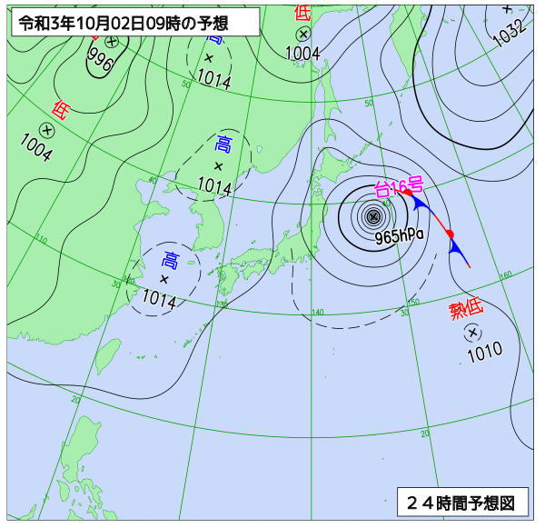 気象庁作成天気図