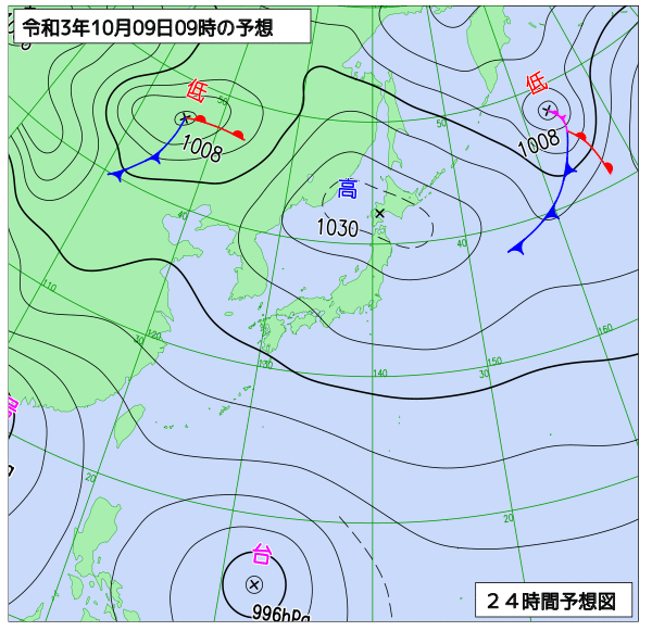 気象庁作成天気図