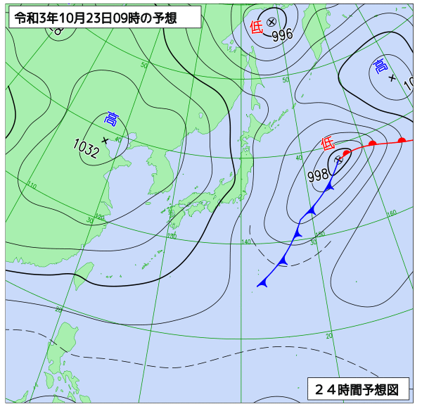 気象庁作成天気図