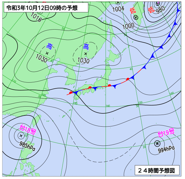 気象庁作成天気図