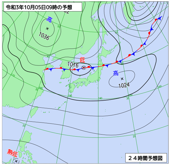 気象庁作成天気図