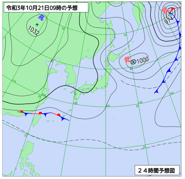 気象庁作成天気図