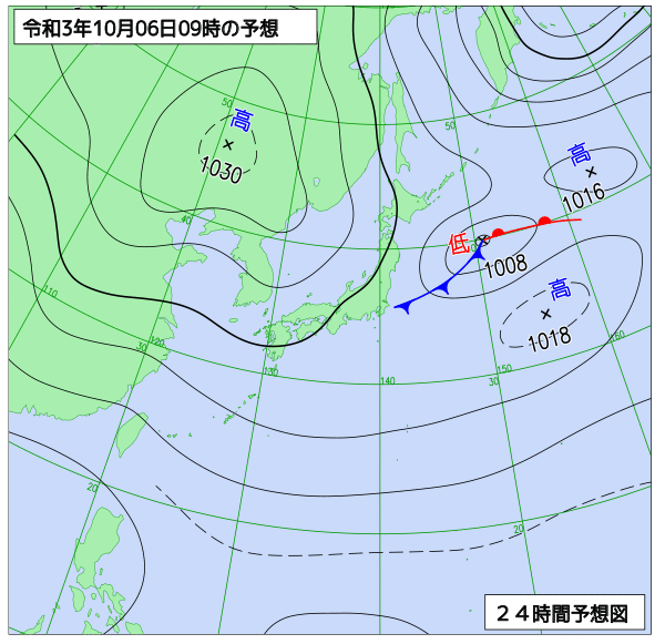 気象庁作成天気図