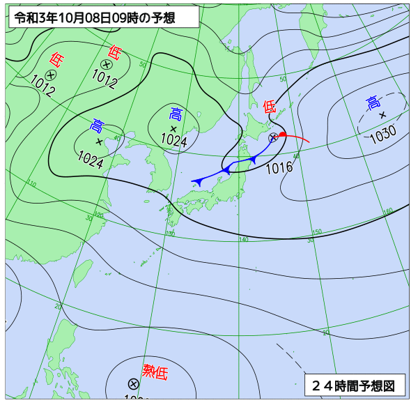 気象庁作成天気図