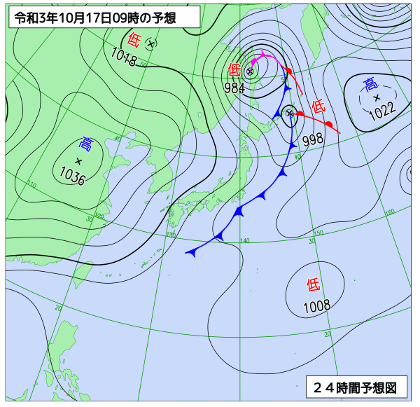 気象庁作成天気図