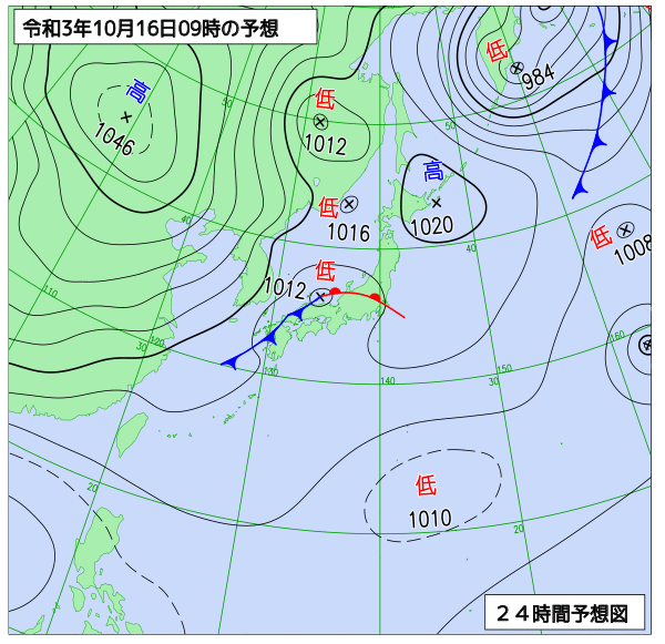 気象庁作成天気図