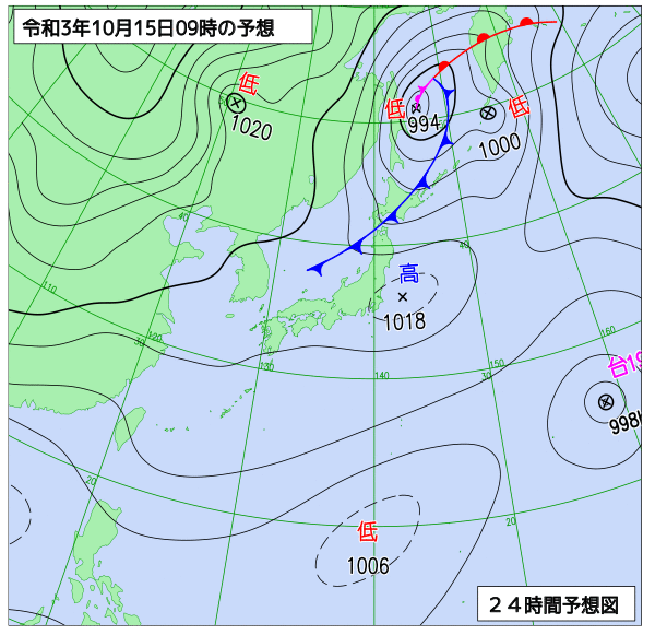 気象庁作成天気図