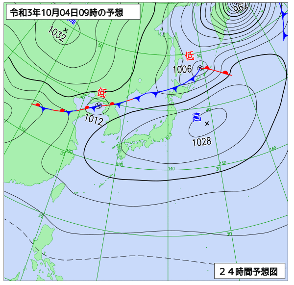 気象庁作成天気図