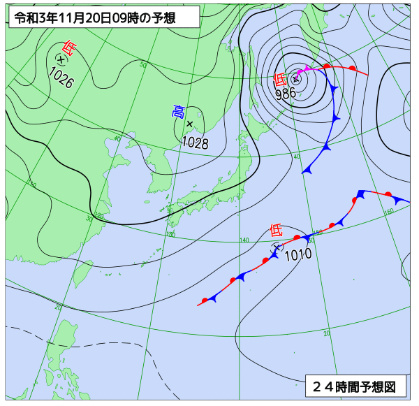 気象庁作成天気図