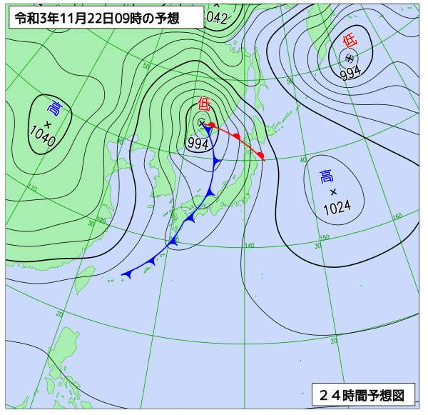 気象庁作成天気図