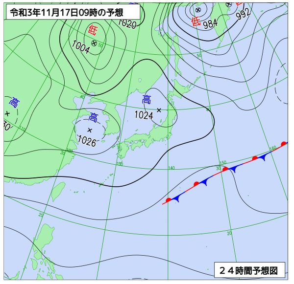 気象庁作成天気図