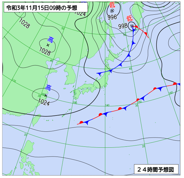 気象庁作成天気図