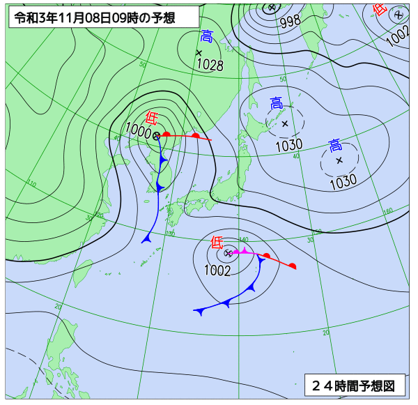 気象庁作成天気図