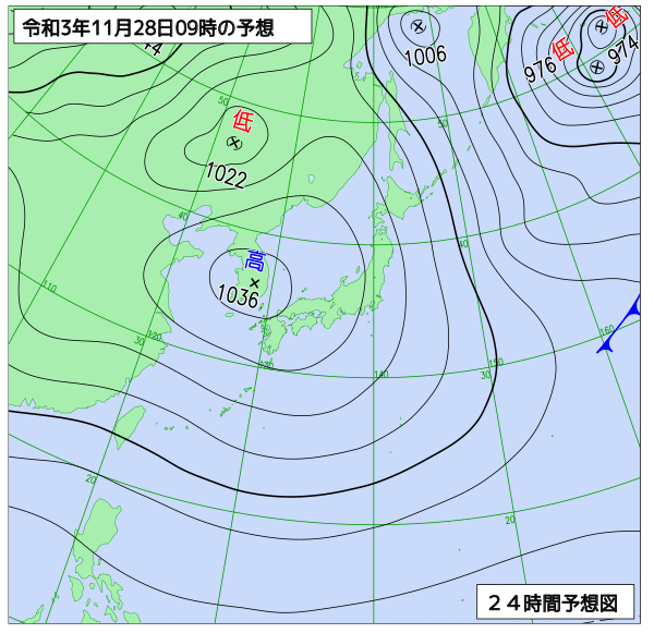 気象庁作成天気図