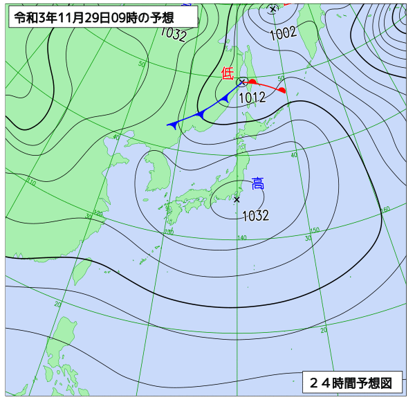 気象庁作成天気図