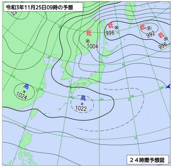 気象庁作成天気図